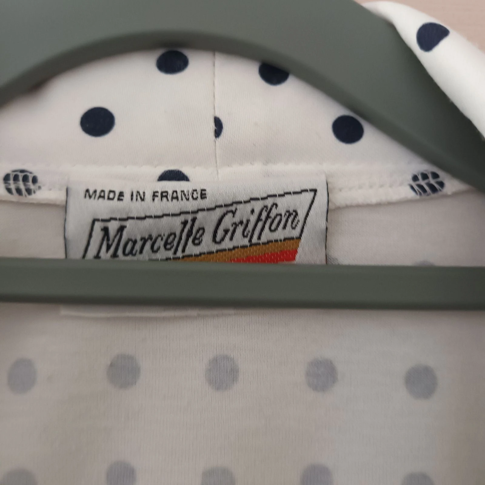 Chique vintage Marcel Griffon vest met stippen - Lavallière kraag / knoop maat 40 – photo 4